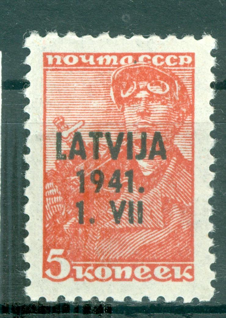 Deutsche Bes. 1939-45 Lettland Nr. 1 postfrisch, ohne Falz oder Falzrückstände, leicht geknickt