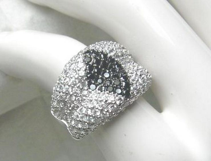Ring 925 Silber mit gefassten Weistopasen und dem Onyx - Ringe - Bild 1