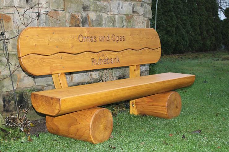 Bild 3: Gartenbank mit Gravur. Hochzeitsgeschenk. Krongartmöbel.