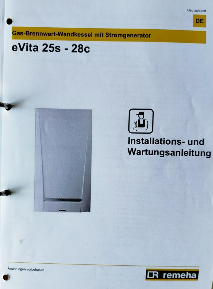 Bild 6: Remeha Evita 25s BHKW BJ. 2014 Gas-Brennwert-Wandkessel mit Stromgenerator