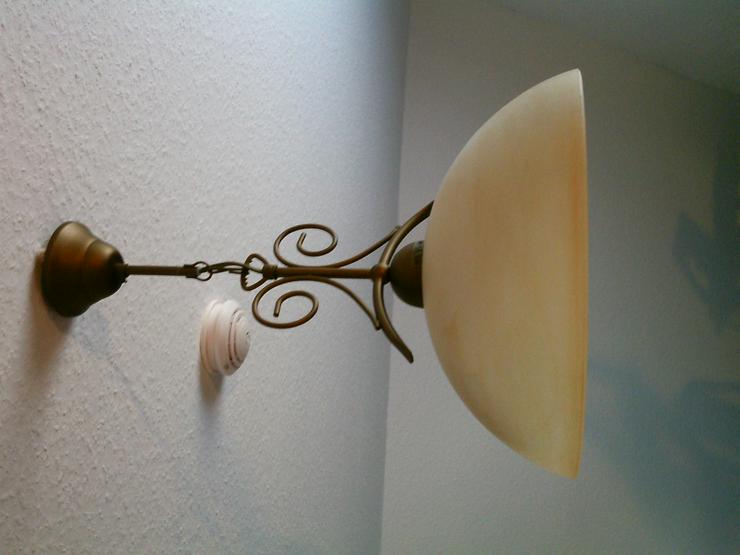 Bild 2: Hängelampe mit Glasschirm + LED Leuchtmittel