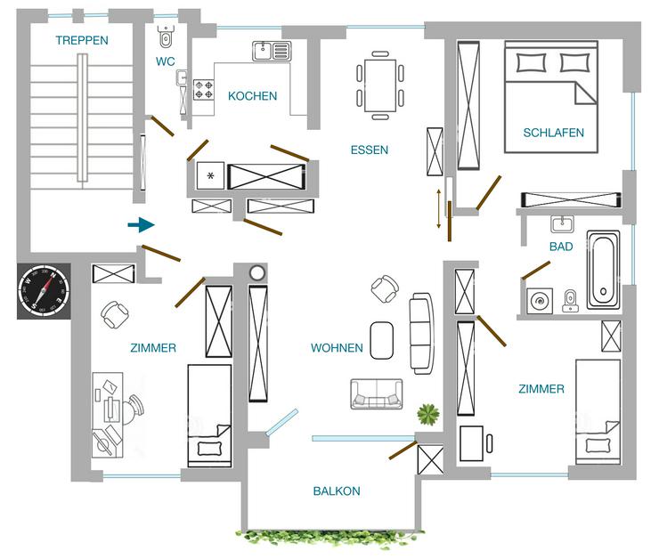 4-Zimmer-Wohnung in Freiburg-Zähringen – bezugsfrei & provisionsfrei
