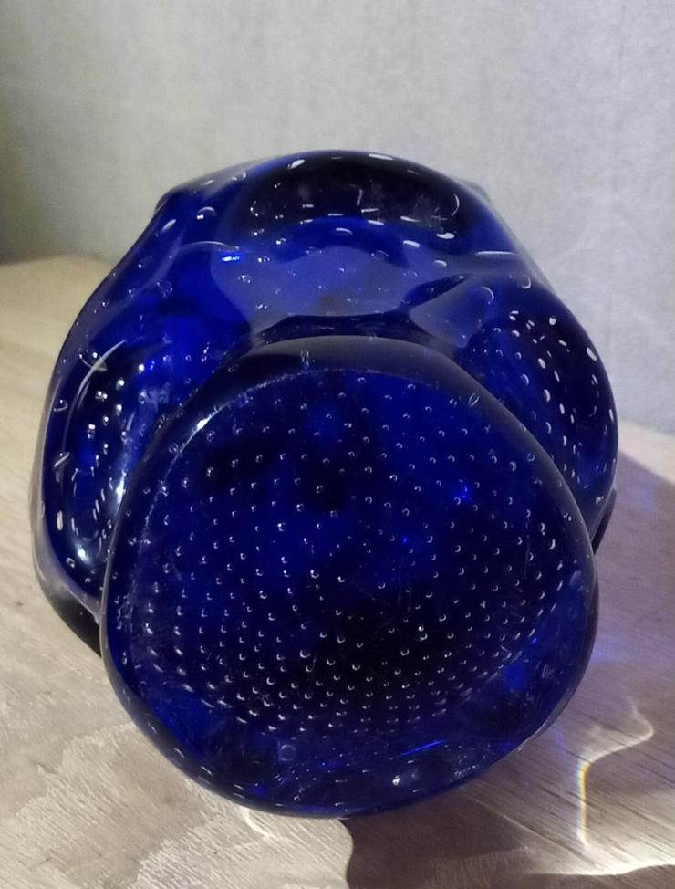Bild 6: Murano Vase, Königsblau mit Luftblasen, 37cm hoch, Vintage, Sammlerstück