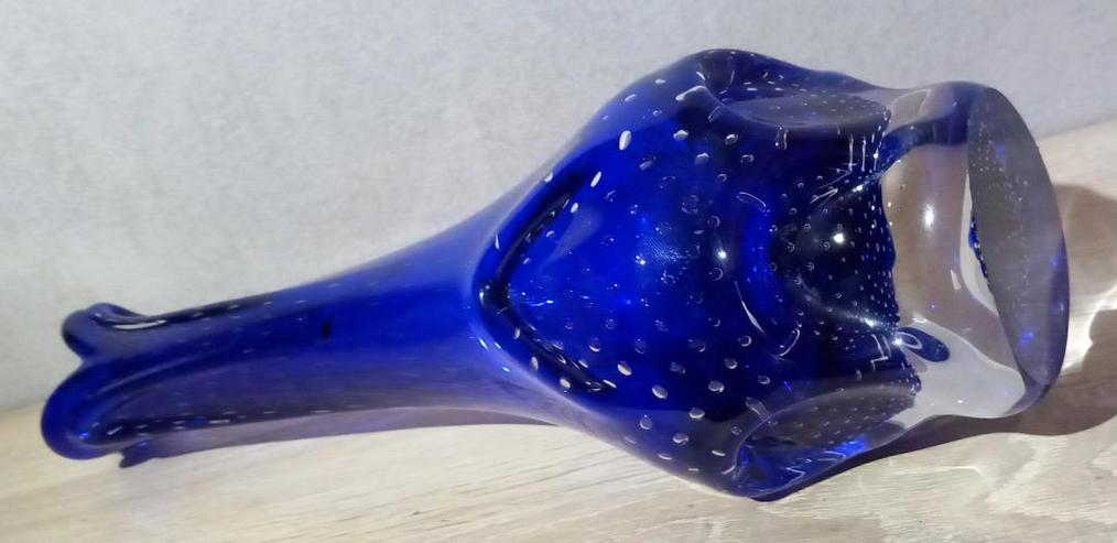 Bild 3: Murano Vase, Königsblau mit Luftblasen, 37cm hoch, Vintage, Sammlerstück