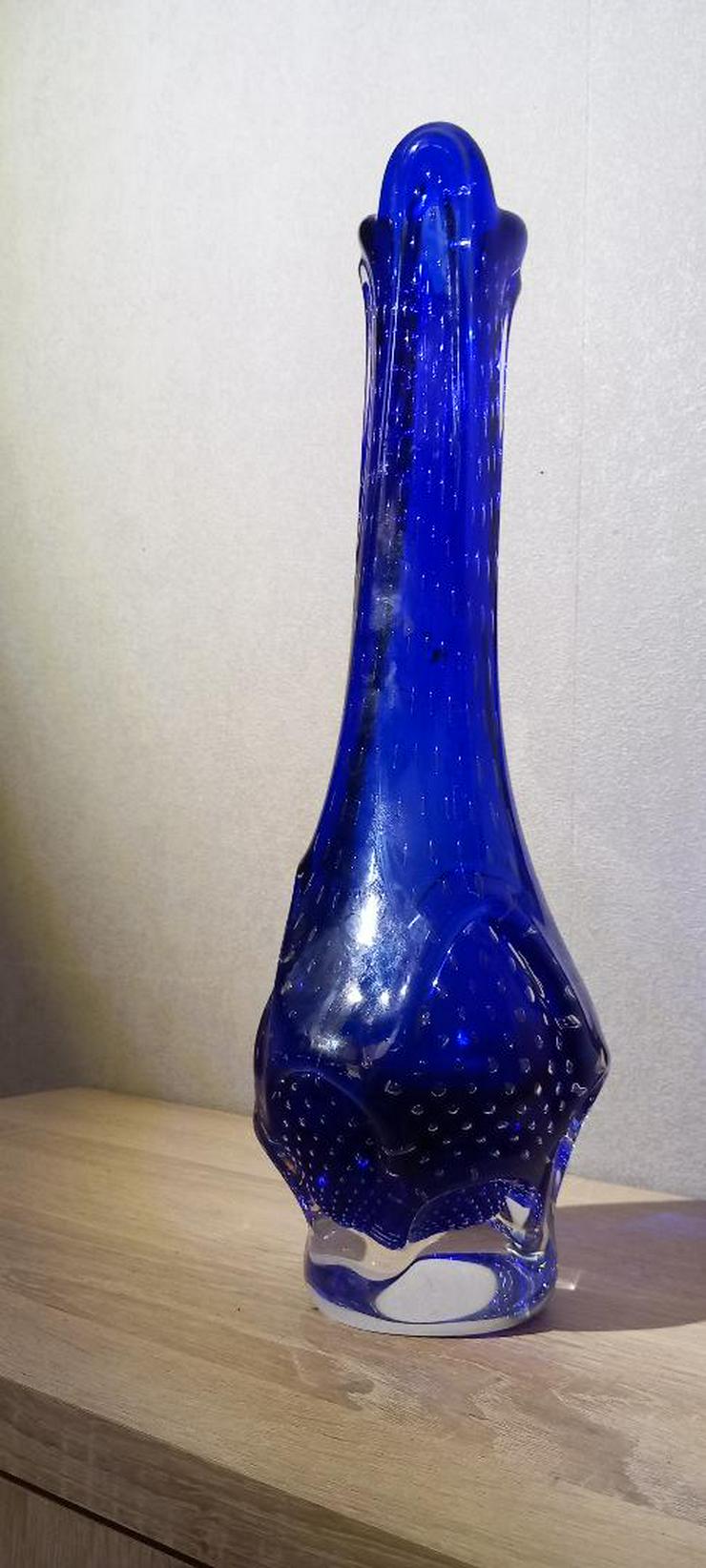 Bild 5: Murano Vase, Königsblau mit Luftblasen, 37cm hoch, Vintage, Sammlerstück