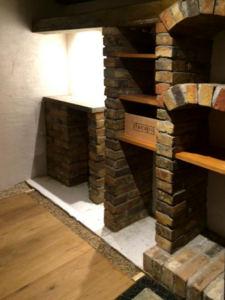 Bild 9: Antik Ziegel Riemchen Backstein Verblender Wand Gestaltung Interieur Design Klinker Landhaus used look shabby chick