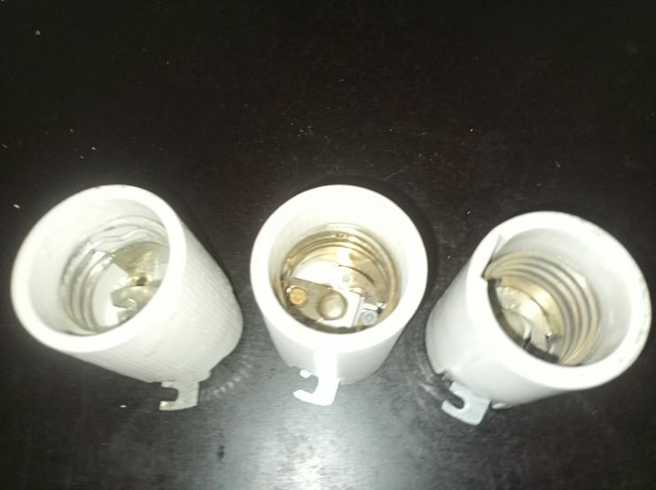 Bild 2: 3 x Sockelfassung   Keramik- Fassung E40 weiß 