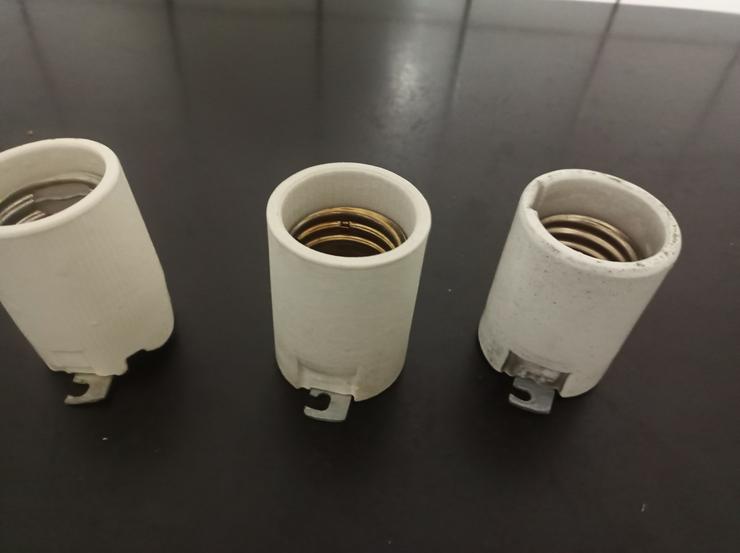Bild 3: 3 x Sockelfassung   Keramik- Fassung E40 weiß 