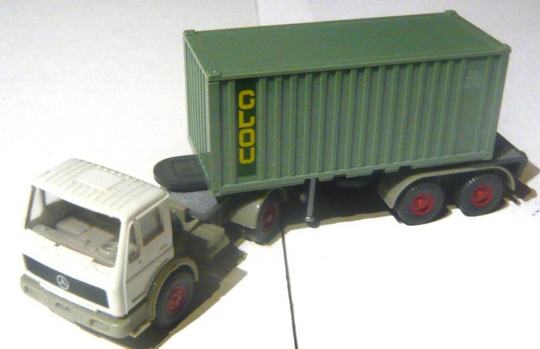 Bild 2: Wiking alt 1:87 Mercedes Sattelzug Container Auflieger Clou sehr gut
