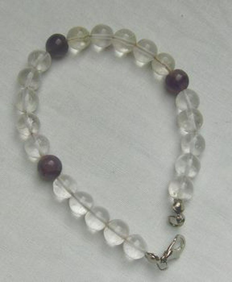 Bild 2: Armband, Bergkristall mit Amethyste