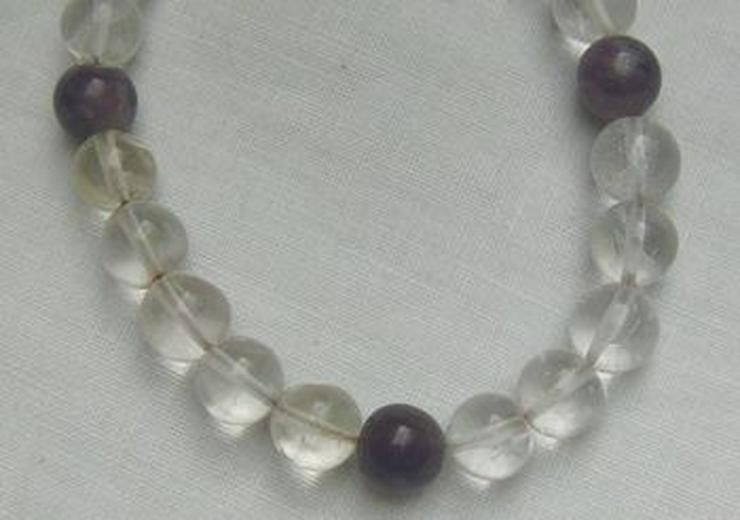 Bild 4: Armband, Bergkristall mit Amethyste