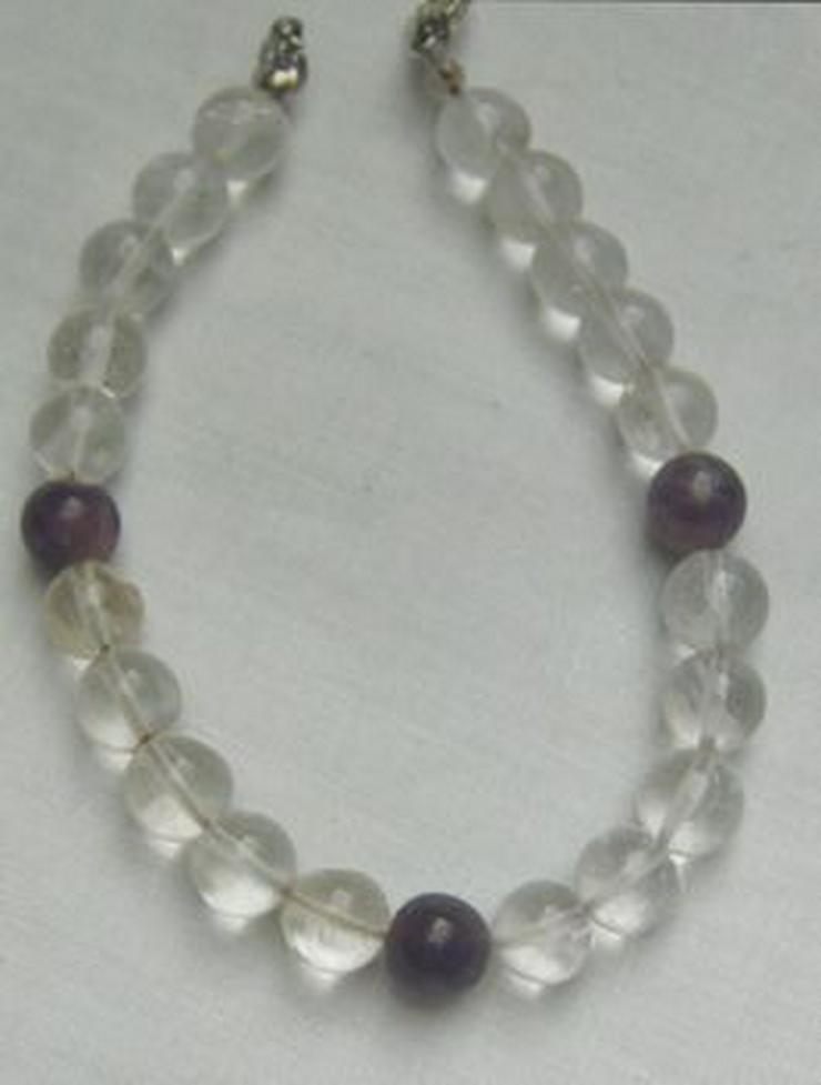 Bild 3: Armband, Bergkristall mit Amethyste