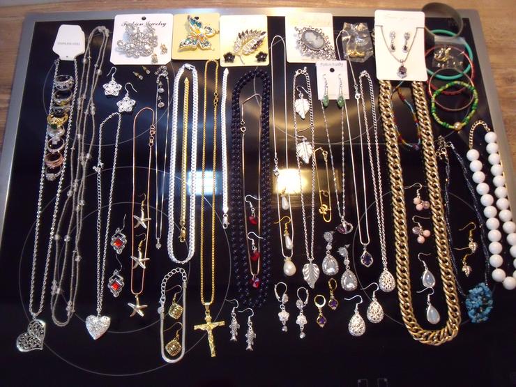 Konvolut Schmuck Silber 925, Gold 24 Kr , Ketten Ringe,Ohringe.. - Anhänger - Bild 1
