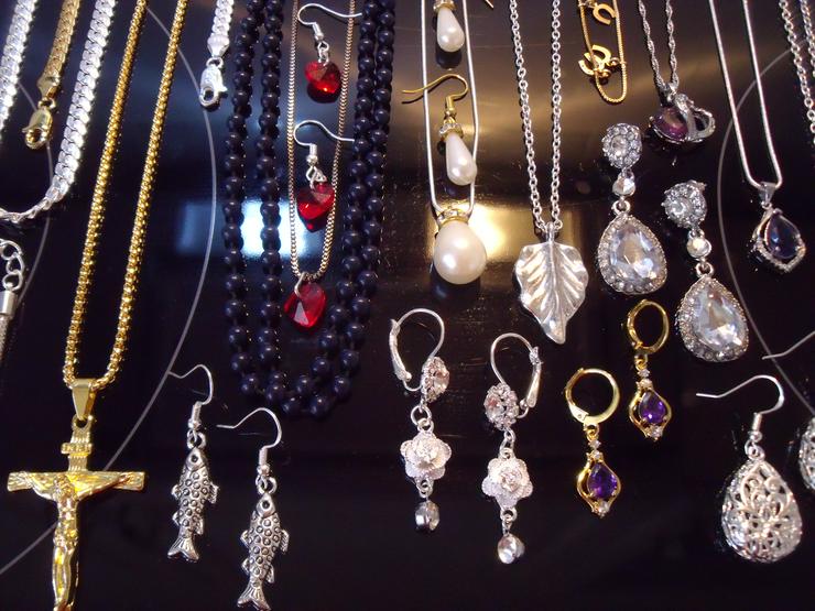 Bild 10: Konvolut Schmuck Silber 925, Gold 24 Kr , Ketten Ringe,Ohringe..