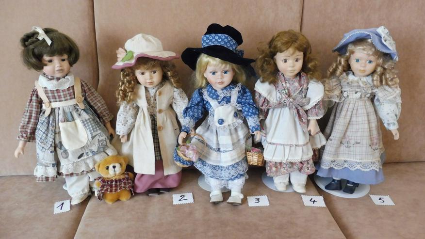 5 Puppen mit Kopf und Hand aus Porzellan - Puppen - Bild 1