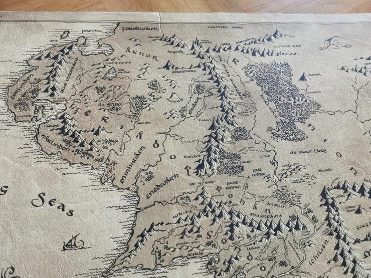 Bild 3: riesige Mittelerde-Karte / Herr der Ringe Größe: 1,26 x 0,7 Meter