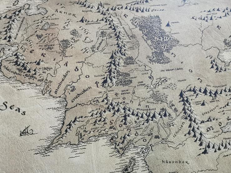 riesige Mittelerde-Karte / Herr der Ringe Größe: 1,26 x 0,7 Meter - Poster, Drucke & Fotos - Bild 1