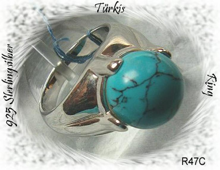 Ring, 925 Silber mit gefassten Türkisstein