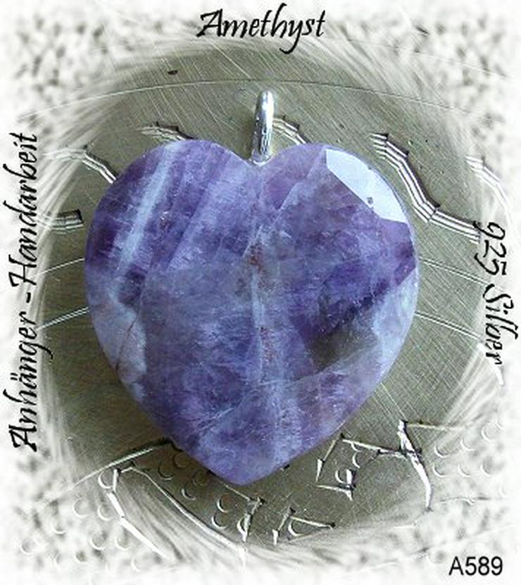 Herzanhänger, 925 Silbr, Amethyst