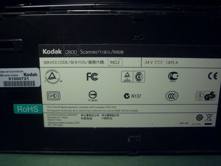 Bild 10: Kodak i2800 Duplex Bild High Speed Dokumentenscanner Win 11
