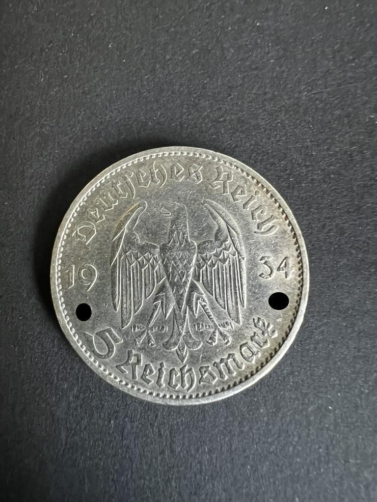 Bild 2: 5 Reichsmark 1934 "D" Kursmünze Deutsches Reich Silbermünze