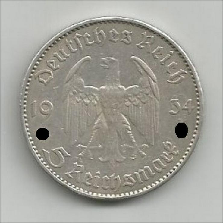 Bild 2: 5 Reichsmark 1934 "J" Kursmünze Deutsches Reich Silbermünze
