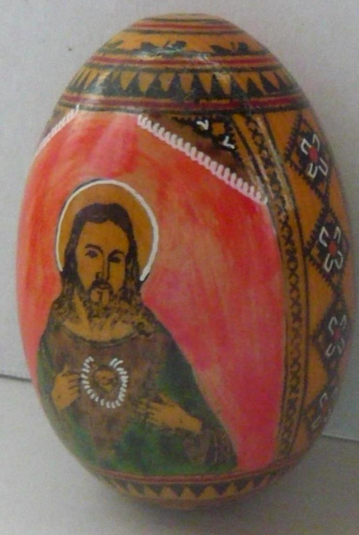 Bild 5: Holzeier mit kunstvoller religiöser Malerei Ikonen TOP