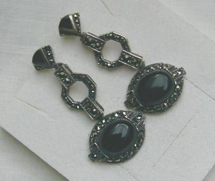 Bild 4: Edle Ohrringe, 925 Silber mit Markasiten und Achaten