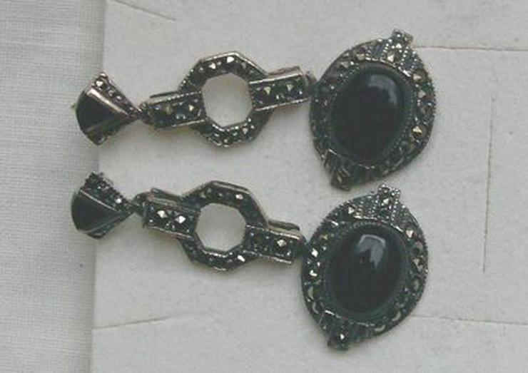 Bild 5: Edle Ohrringe, 925 Silber mit Markasiten und Achaten