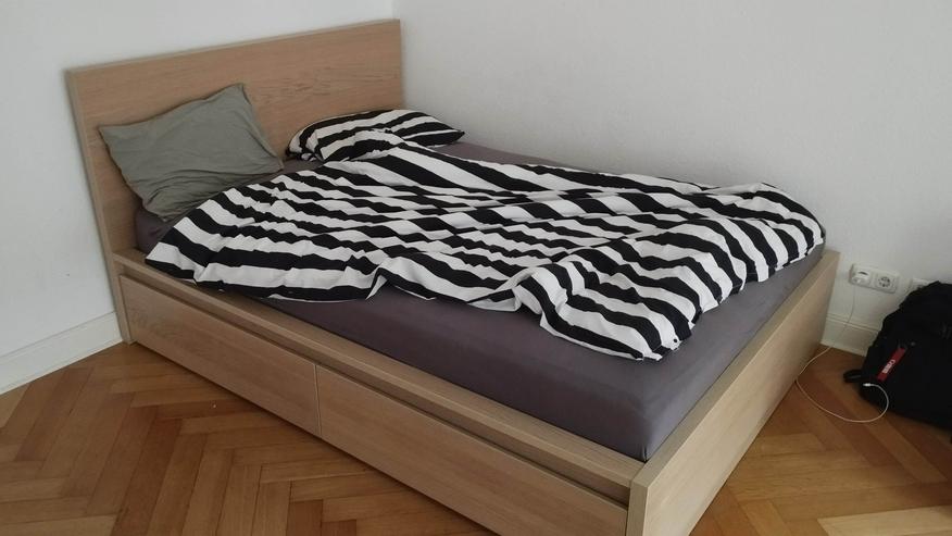 IKEA Malm Bett 140x200 inklusive Lattenrost, Schubladen und Matratze