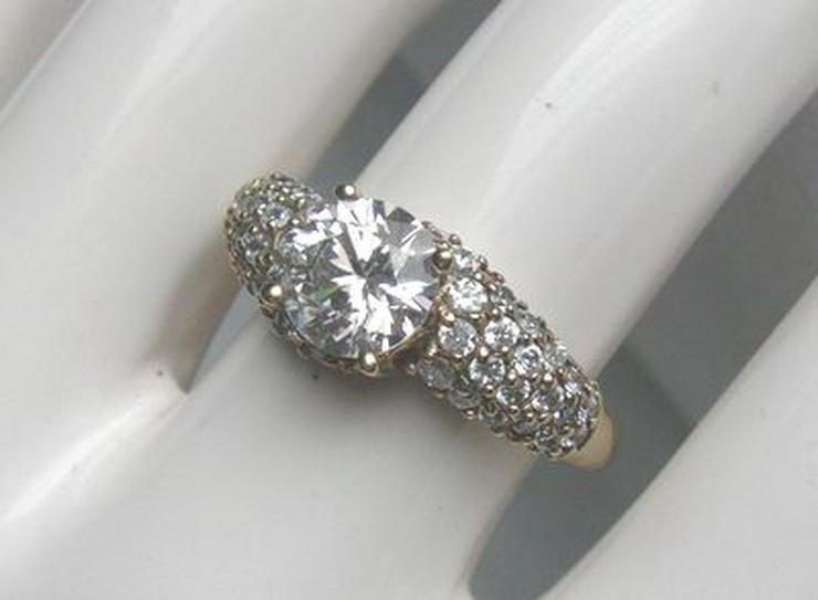 Ring, 925 Silber, vergoldet mit Topassteinen - Ringe - Bild 1