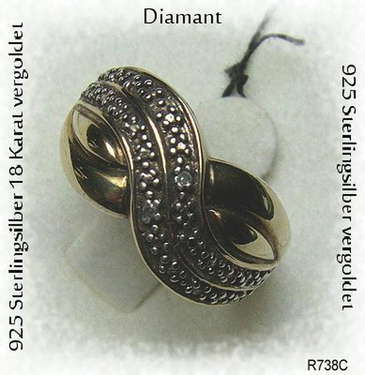 Bild 4: Ring, 925 Silber, vergoldet mit gefassten Topasen