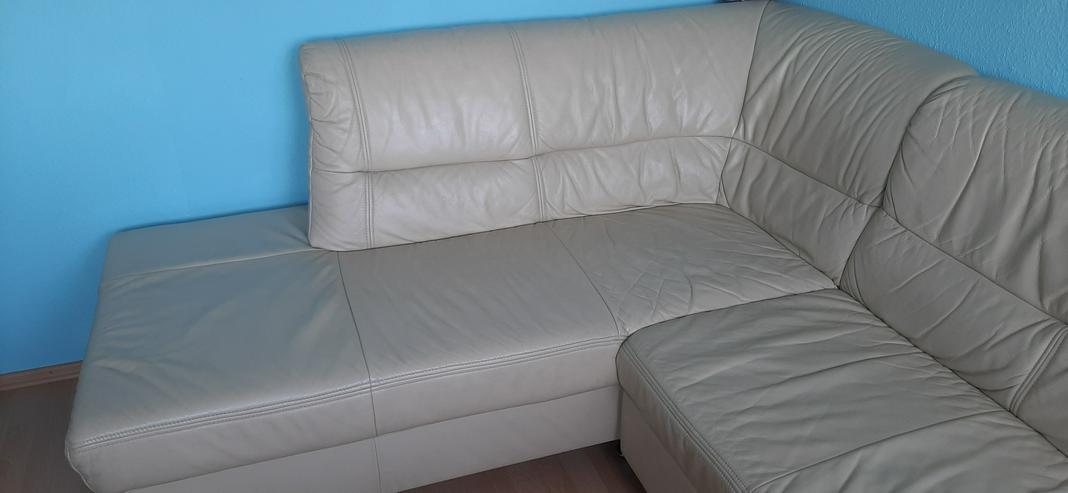 Bild 2: Eckcouch Leder Beige