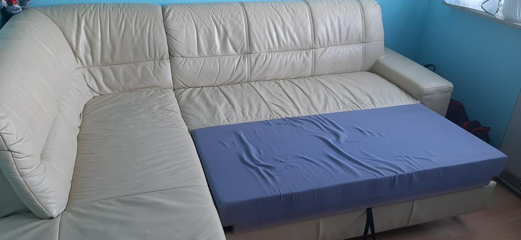 Bild 4: Eckcouch Leder Beige