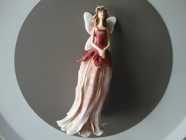 Bild 5: ELFE ( Dekofigur) mit Blütendekor, rosa/weiß, 23 cm