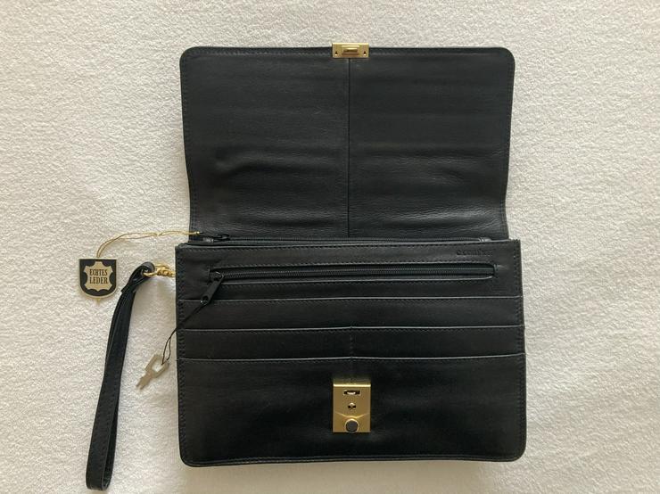 Bild 2: NEU Echtleder Handgelenktasche Herrenhandtasche schwarz