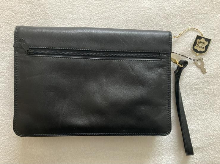 Bild 5: NEU Echtleder Handgelenktasche Herrenhandtasche schwarz