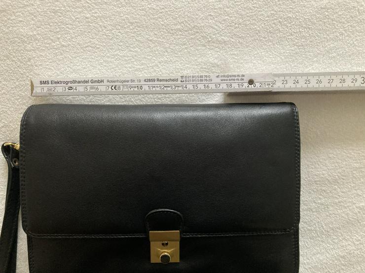 Bild 10: NEU Echtleder Handgelenktasche Herrenhandtasche schwarz