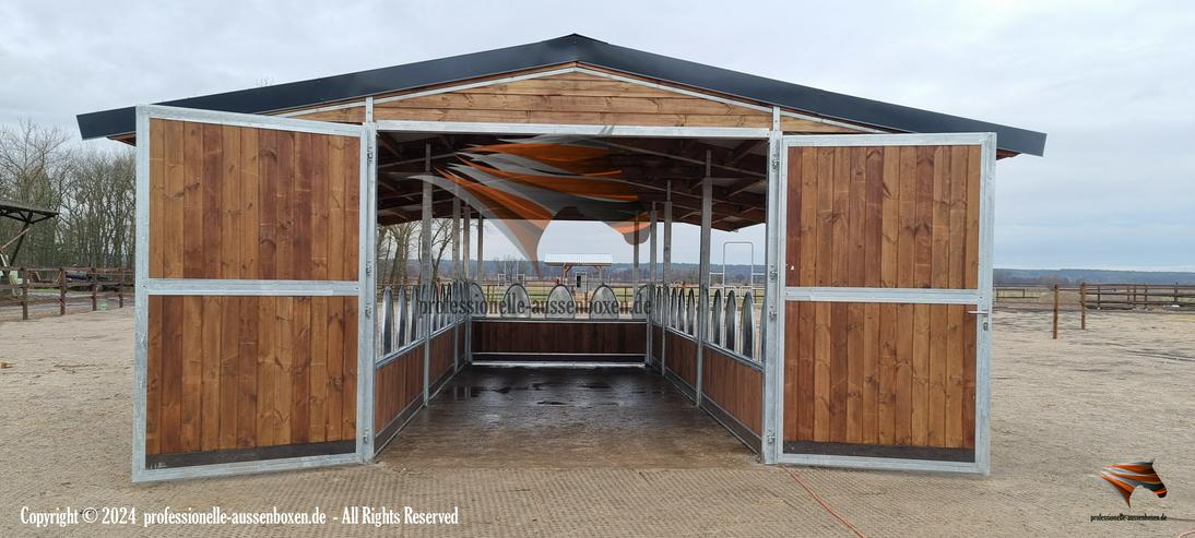 Bild 6: Pferdestall bauen & Offenstall kaufen | Pferdebox und Heuraufe