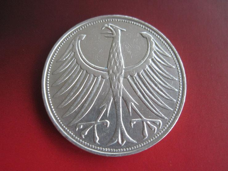 Bild 2: 5 DM 1956 J Silberadler, Deutsche Mark 625er Silber