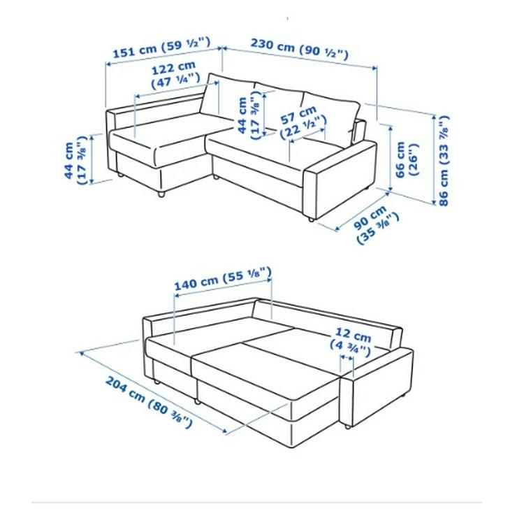 Bild 3: 3-sitzen IKEA FRIHETEN Eckbettsofa mit Bettkasten