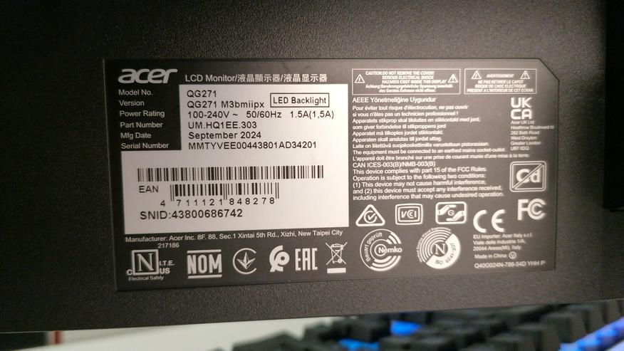 Bild 2: 27-Zoll Gaming Monitor ACER QG271 M3bmiipx 