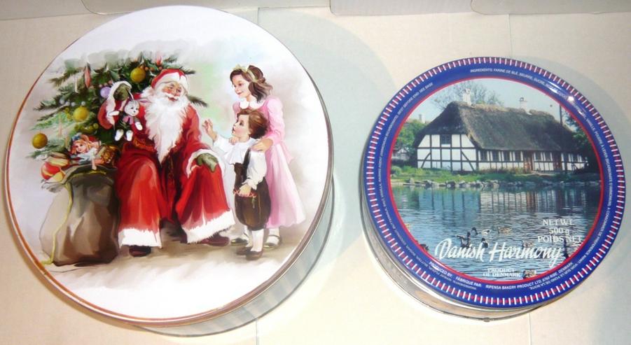 2x Blechdose Gebäckdose Keksdose Weihnachtsmotiv Nomita u. Danish
