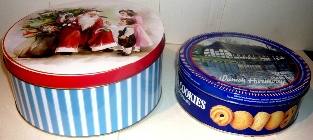 Bild 2: 2x Blechdose Gebäckdose Keksdose Weihnachtsmotiv Nomita u. Danish
