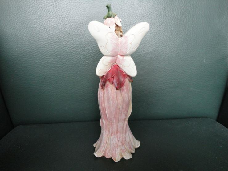 Bild 3: ELFE (Dekofigur) mit Blütendekor, rosa/ weiß, 19 cm
