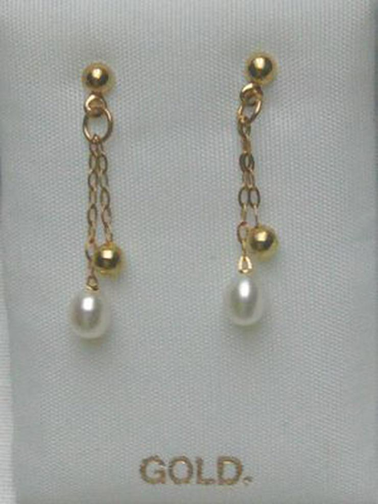 Bild 4: Ohrrringe, 375 Gold mit Perlen und Goldkugeln