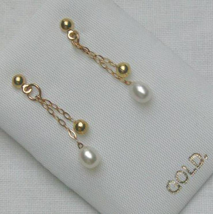 Bild 3: Ohrrringe, 375 Gold mit Perlen und Goldkugeln