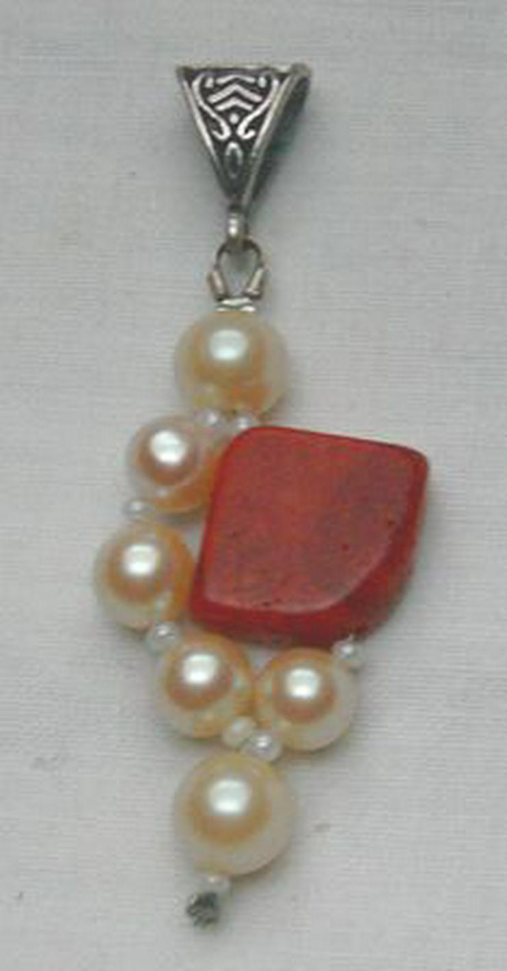 Kettenanhänger, Koralle, Perle - Anhänger - Bild 1