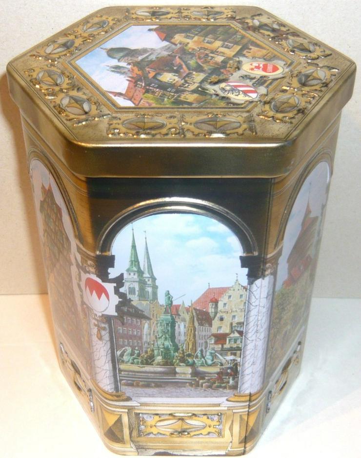 Alte Lebkuchen Blechdose 6eckig Schmidt Elisen Nürnberg Deko Vintage Sammler 