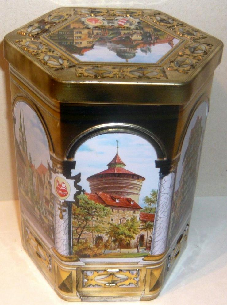 Bild 6: Alte Lebkuchen Blechdose 6eckig Schmidt Elisen Nürnberg Deko Vintage Sammler 